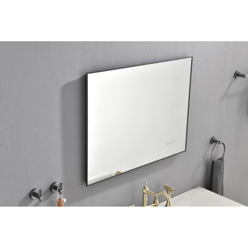 Miroir de salle de bain 32 po x 24 po à DEL avec miroir rétro-éclairé, 32,03 po x 24,03 po, Verticale