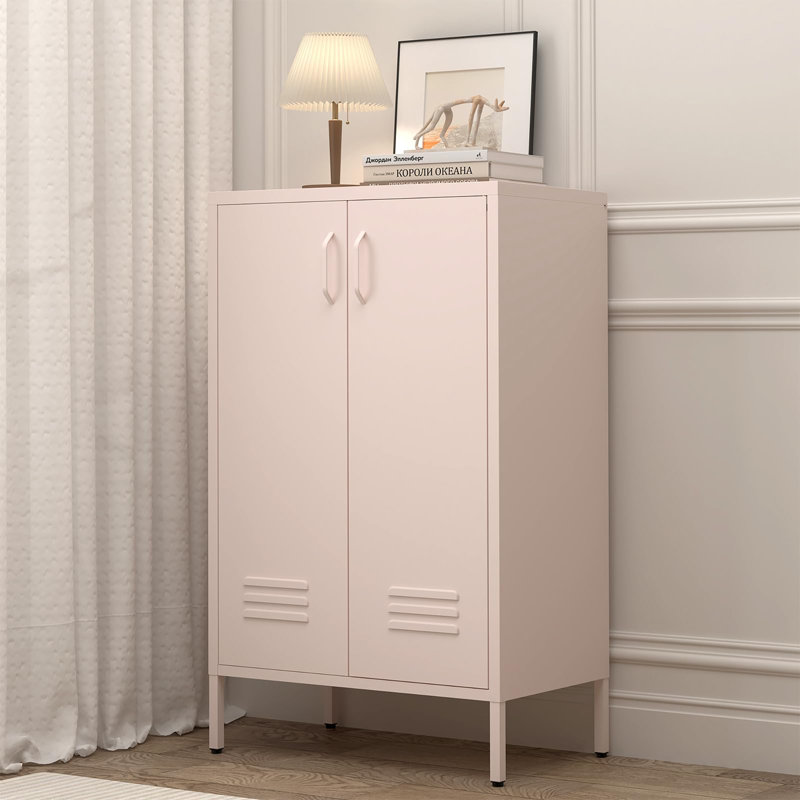 2 -Door Storage Cabinet, Pink
