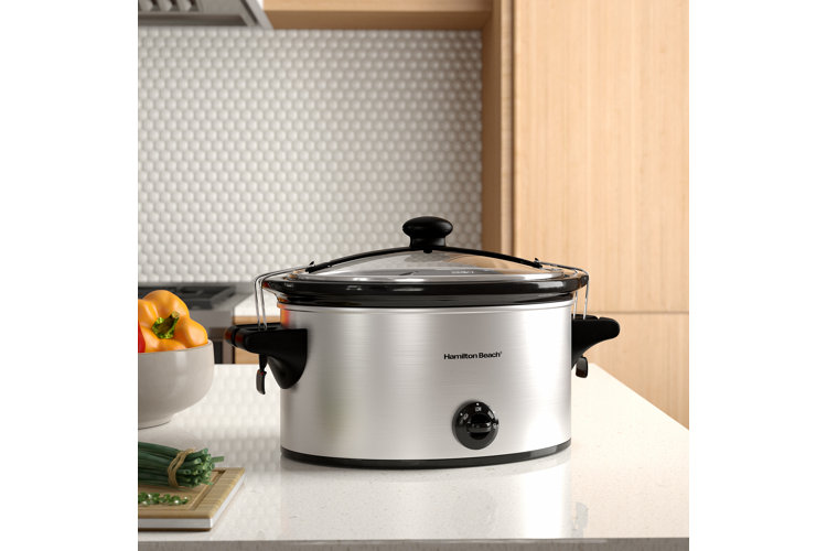 slow cooker on kitchen counter
