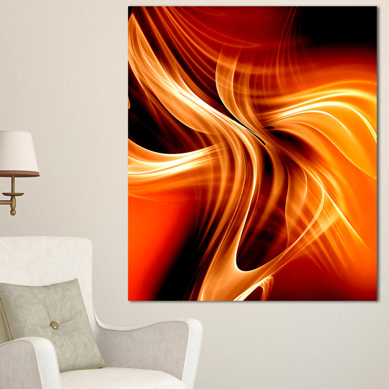 «Orange Abstract Warm Fractal Design», impression sur toile tendue, H 32 po x l 16 po x p 1 po
