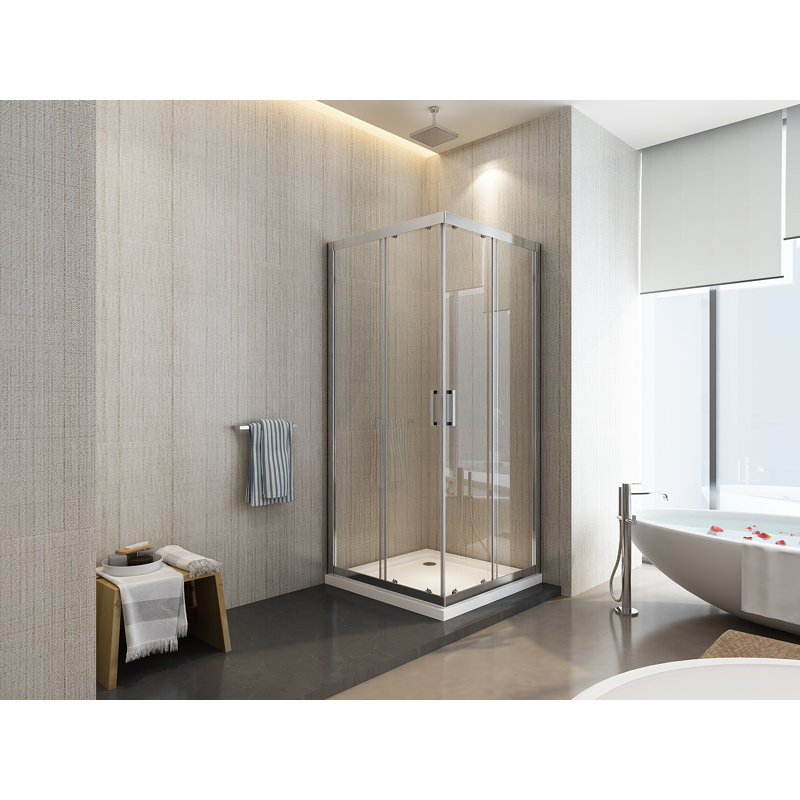 Gooitzen 6 mm Square Corner Entry Shower Enclosure, 72.5-75 x 72.5-75 cm, H 190 cm