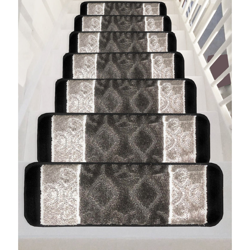 Tapis d'escalier en caoutchouc Karlstad, Gris