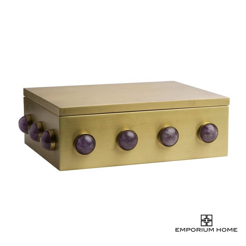 Pandora Stainless Steel Decorative Box, Purple