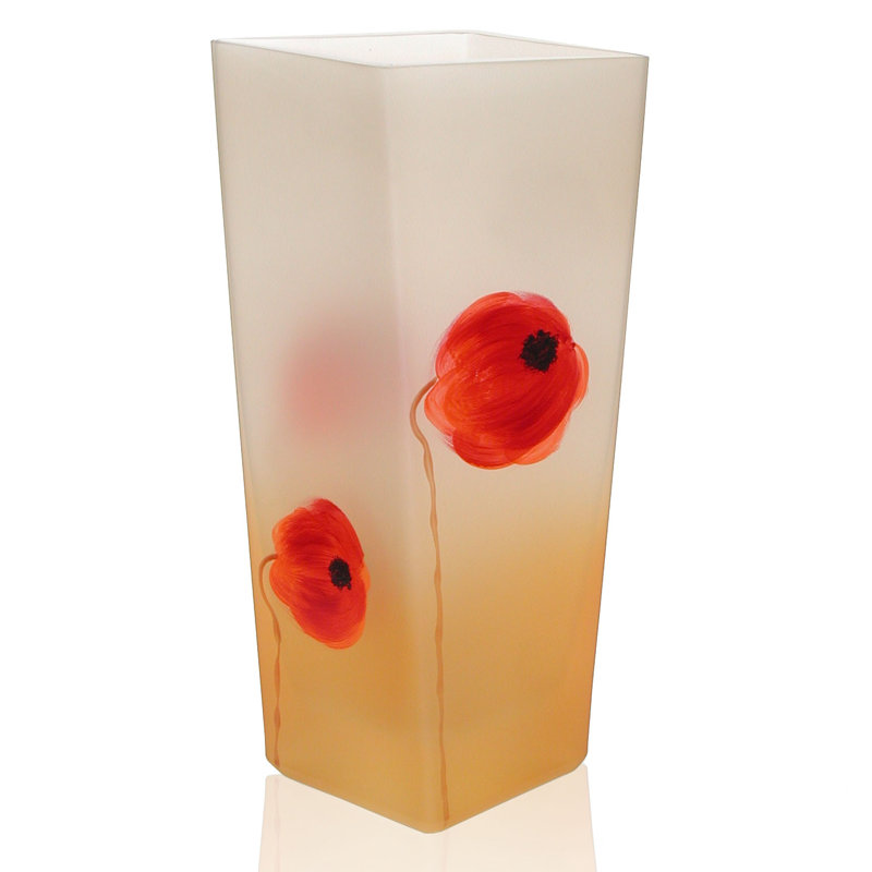 Springtown Handmade Glass Table Vase, 8" H x 5" W x 4" D