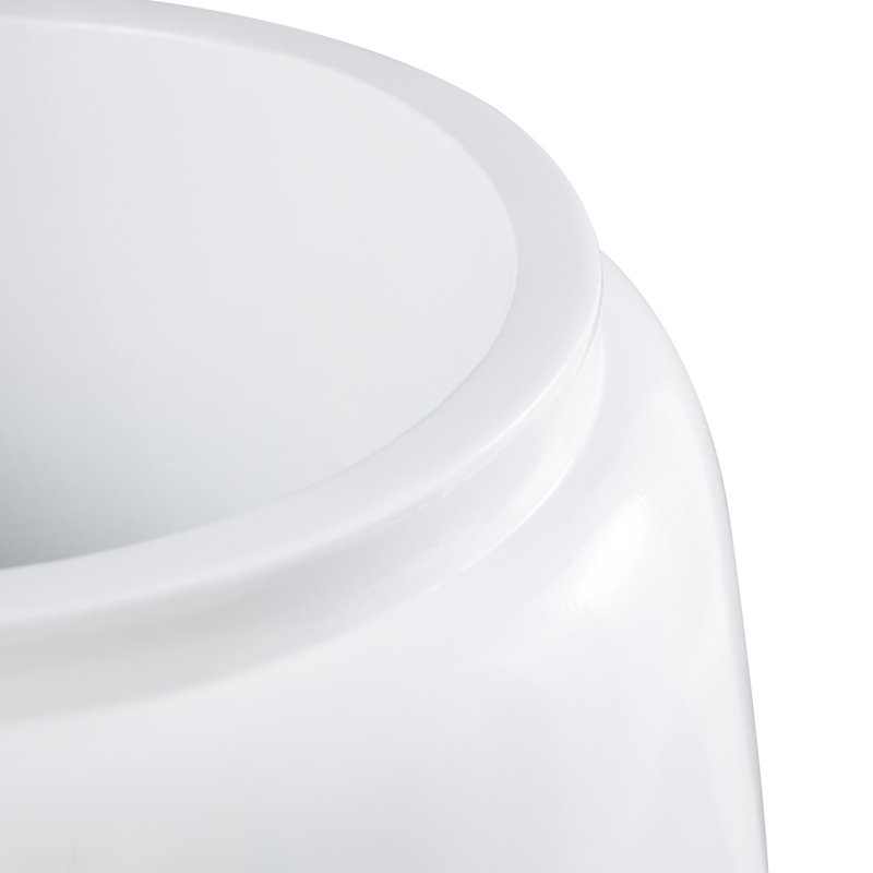 Vase de plancher en résine Mabe, H 30,25 po x l 16,3 po x P 16 po, Blanc
