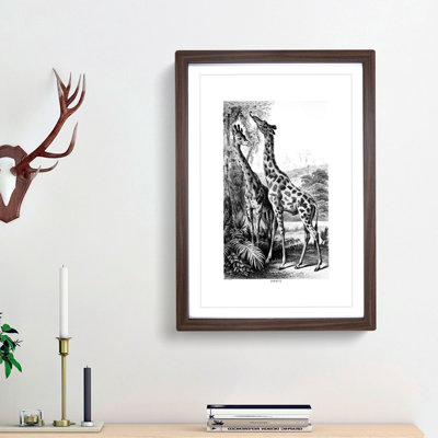 Two Giraffes by John Karst - Picture Frame Painting Print on MDF