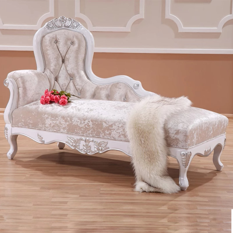 Classical solid wood luxury elegant chaise lounge, Left Hand Facing