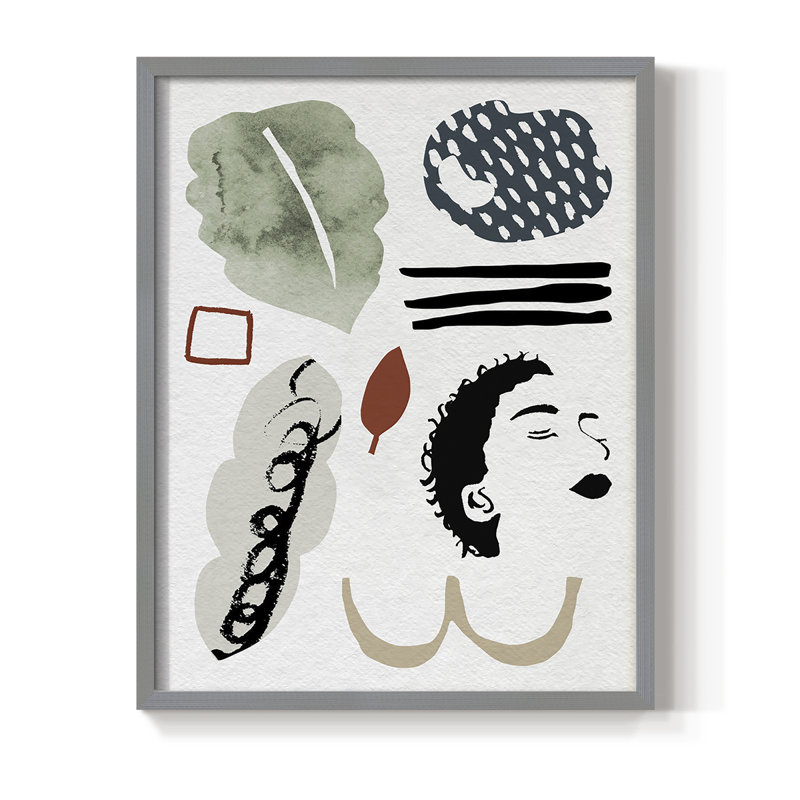 Collection encadrée Mindfulness III - bois massif, Gris, H 10 po x l 8 po