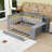 Full Daybed with Twin Trundle, Shelves, LED Lighting, Charging Station and Desk-836933830
