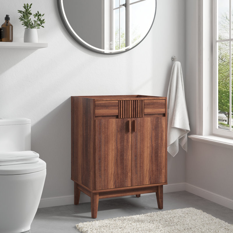 24" Mid-Century Modern Single Bathroom Vanity Base