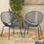 Fauteuil en fer forgé bleu marine Hauteur, 24,23, 25,63, fer bleu marine, conception relaxante, hauteur 34, 24,8, 25,5
