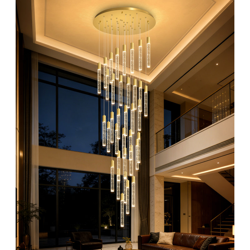 Glam 36 Lights Chandelier Led Dimmable Light, Gold