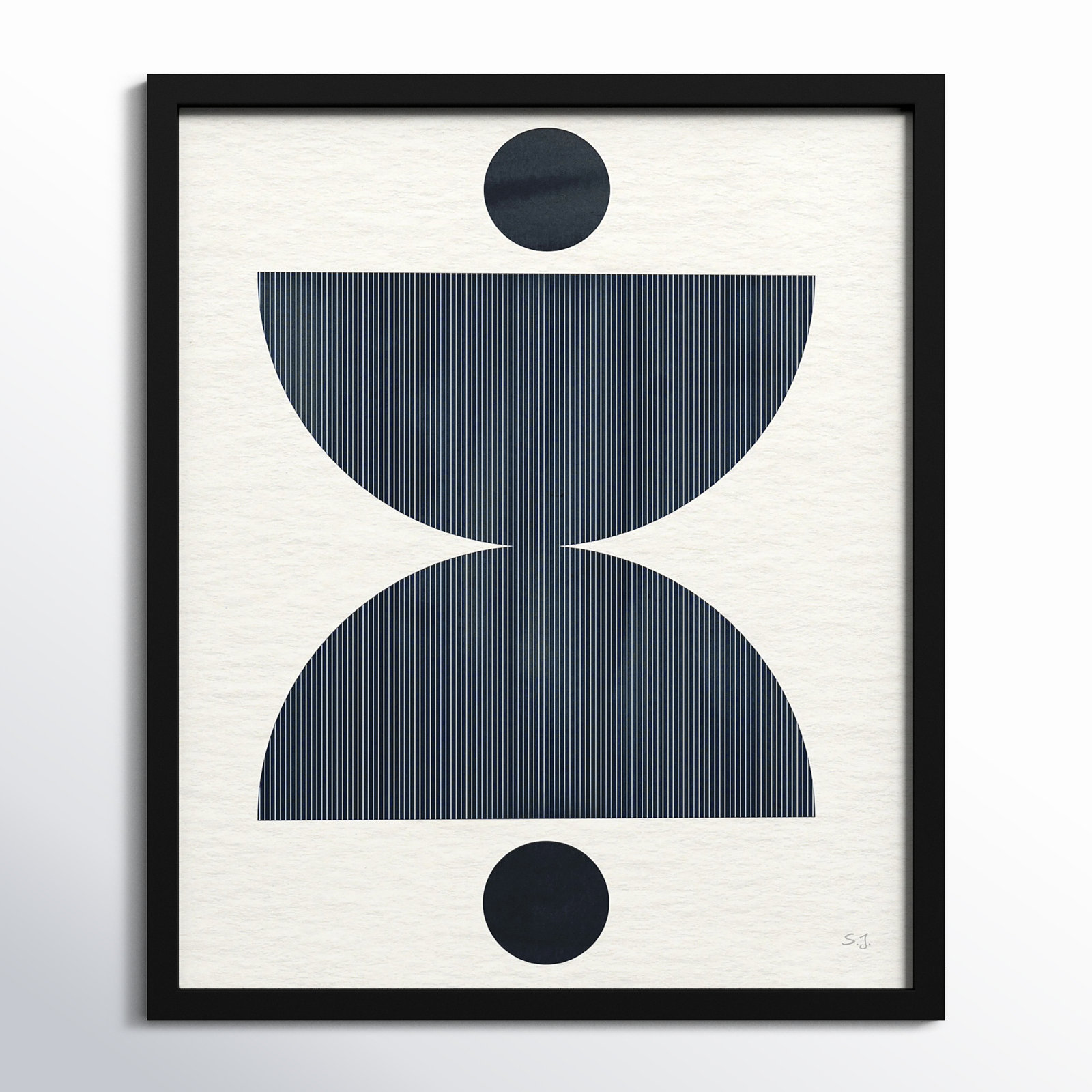 Eclipse II by Susan Jill, 25.5" H x 21.5" W x 0.75" D, Satin Black Framed