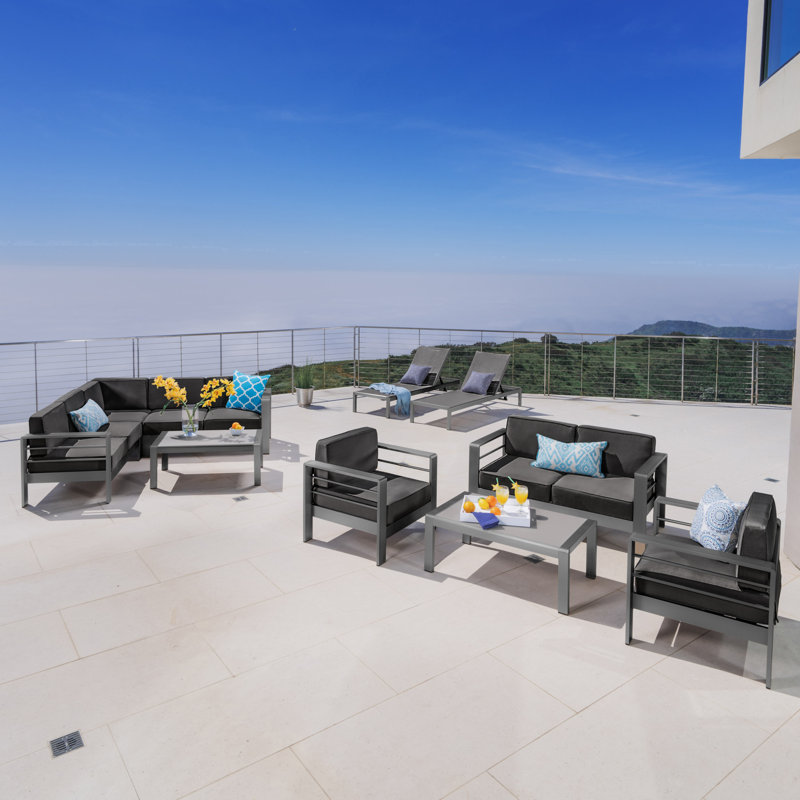 Caggiano 9 - Person Patio Conversation Set with Cushions