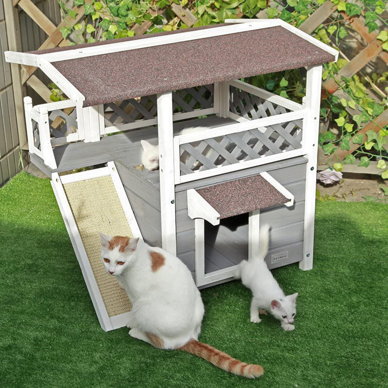 Caseta Exterior con Balcón para Gatos Cat's Home natura - Animal Hobbies