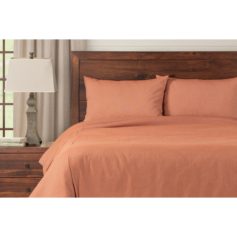 Smithsonian Redeem Stripe Eco-friendly Duvet Cover Set, California King Duvet Cover + 2 King Shams, Amber
