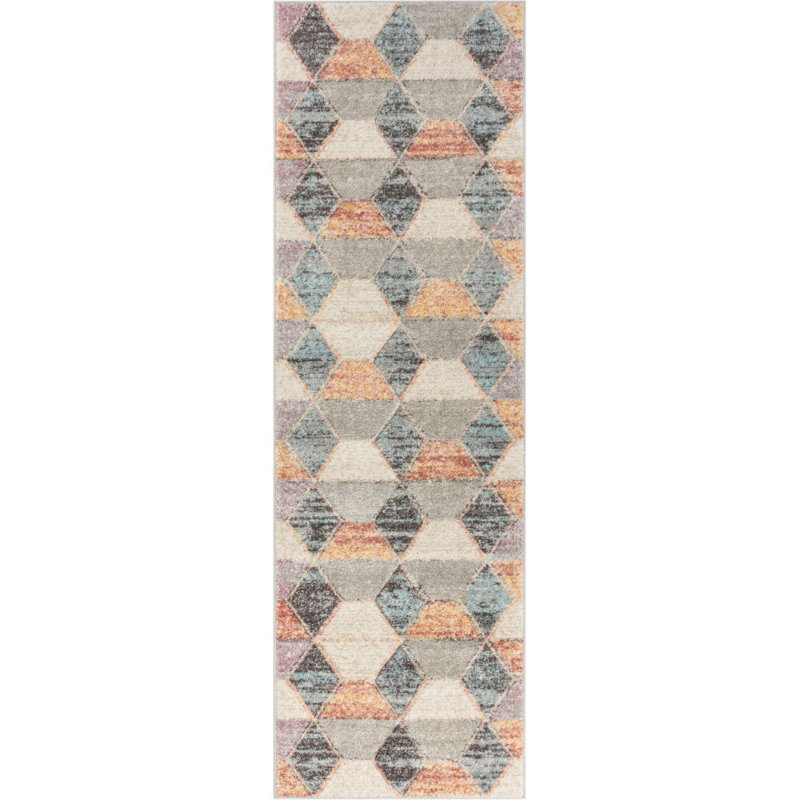 Whoa! Geometric Synthetic Area Rug, Runner 67 x 220cm