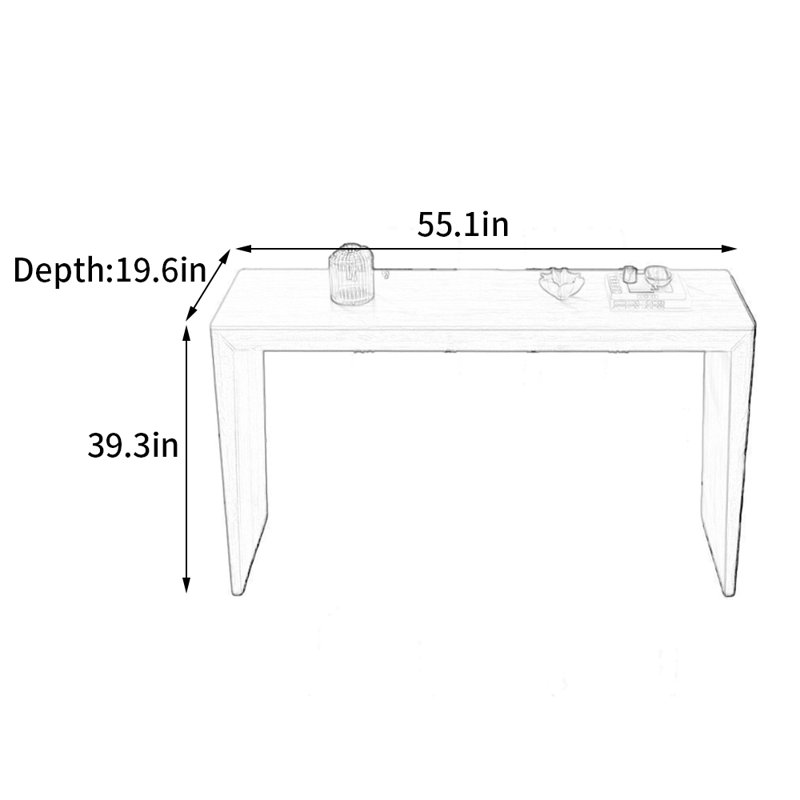 Modern simple solid wood bar table., 39.3"H x 55.1"L x 19.6"W