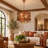 3-Light Moroccan Gemstone Pendant Light With Drum Shade