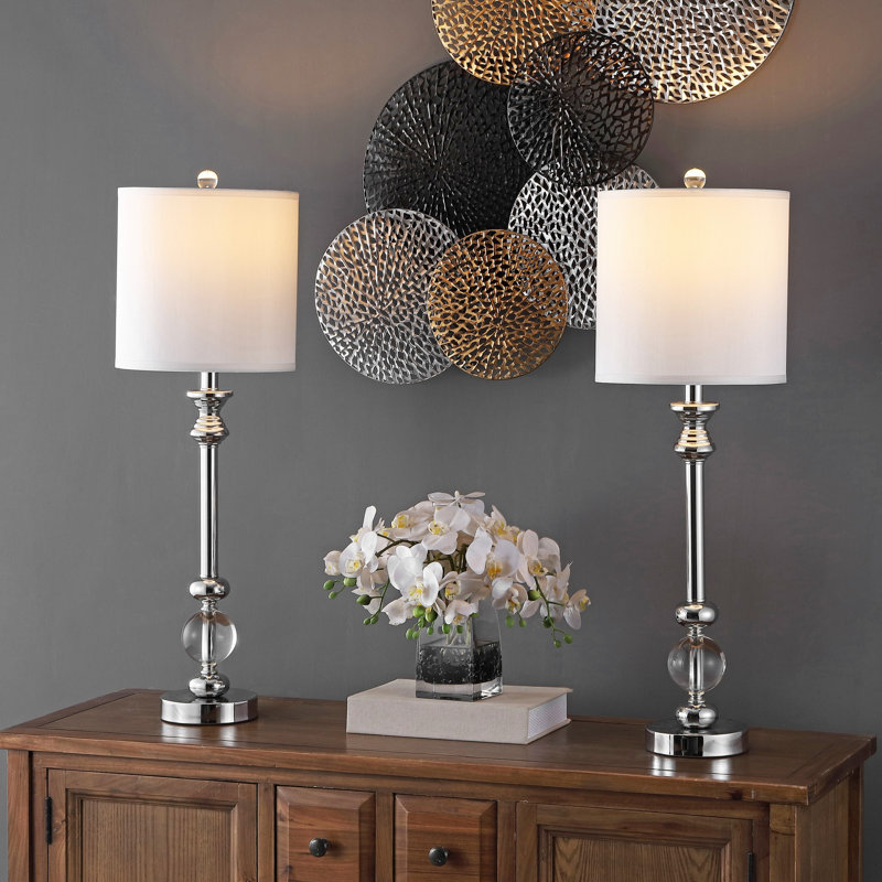 Ensemble de lampes de table métalliques / transparentes 31 po Felda