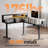 L-shaped Electric Standing Desk Power Outlet & LED Lights,Adjustable Computer Office Desk-117523044