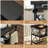 3-Tier Kitchen Table with Wheels and Storage Shelves-810857361