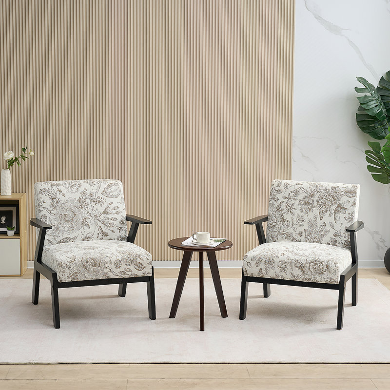 Fauteuil Mid-Century moderne avec tissu brodé élégant et design ergonomique pour le salon et le bureau