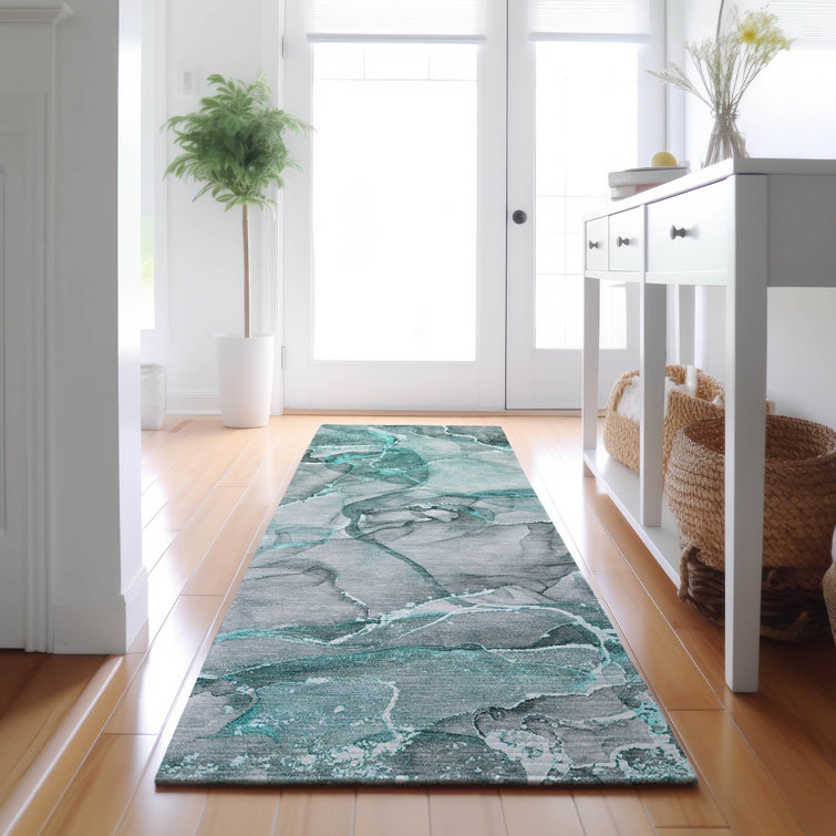 Premium Machine Washable Cerrito AMF519 Blue Rug