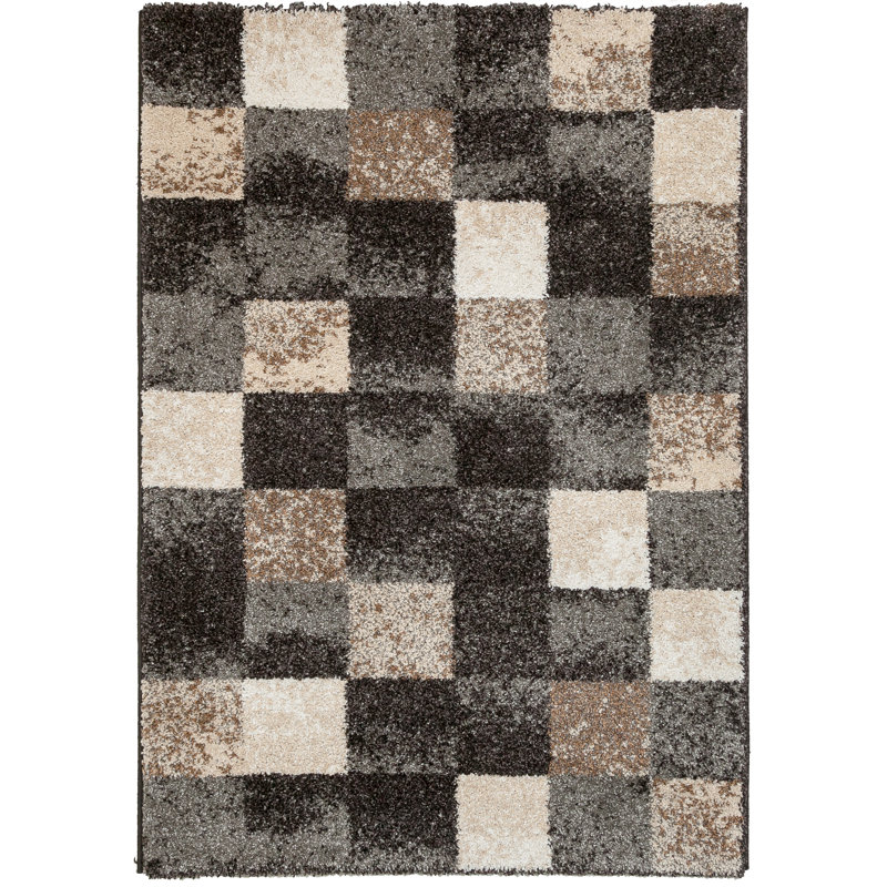 Risher Geometric Shag Area Rug, Rectangle 160 x 230cm