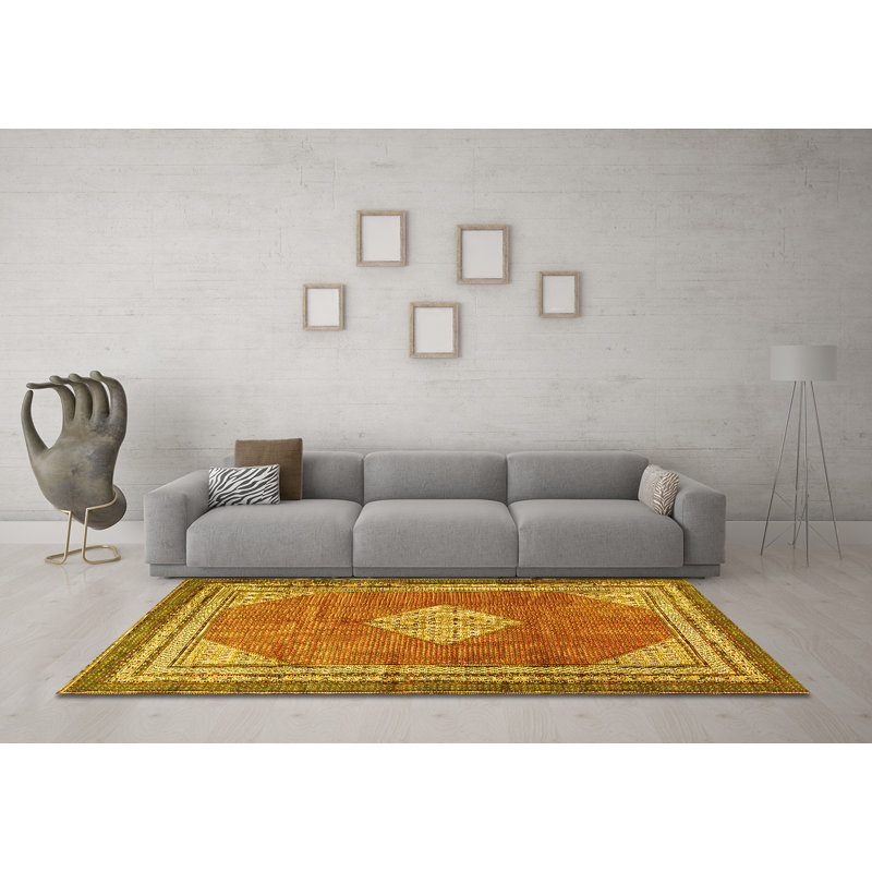 Tapis lavables à la machine Traditional 4395 - jaune, Rectangle 8 pi x 12 pi