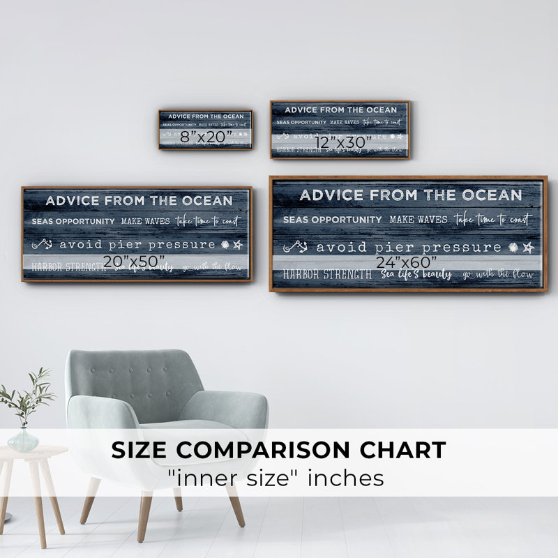 Navy Ocean- Framed Canvas