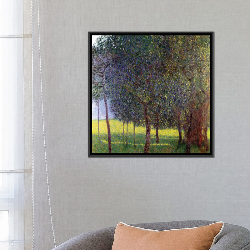 «Fruit Trees 1901», reproduction d'impression sur toile, H 26 po x l 26 po x P 1,5 po, Toile avec cadre flottant noir