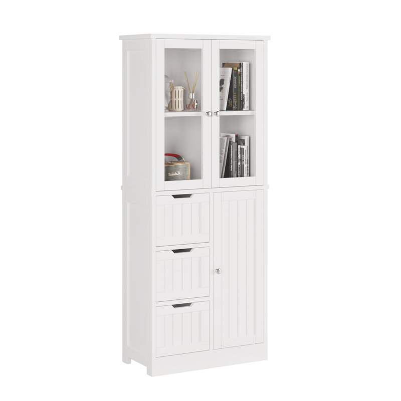Grande armoire de rangement autoportante pour salle de bain