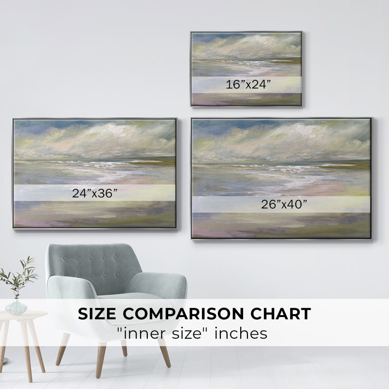 Beach Light II, reproduction sur toile encadrée, Argent, H 25 po x l 37 po x P 2 po