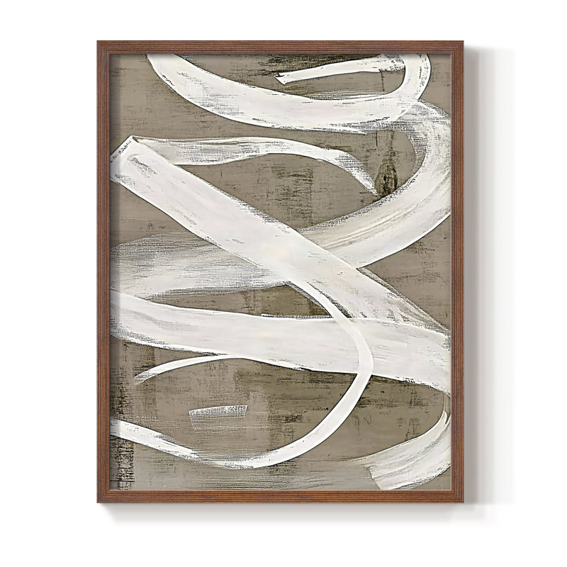 Abstrait, impression encadrée CCxxx - prêt à être accroché , H 20 po x l 16 po, Brun