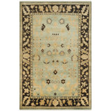Oushak Hand-Knotted Wool Light Blue/Brown Area Rug
