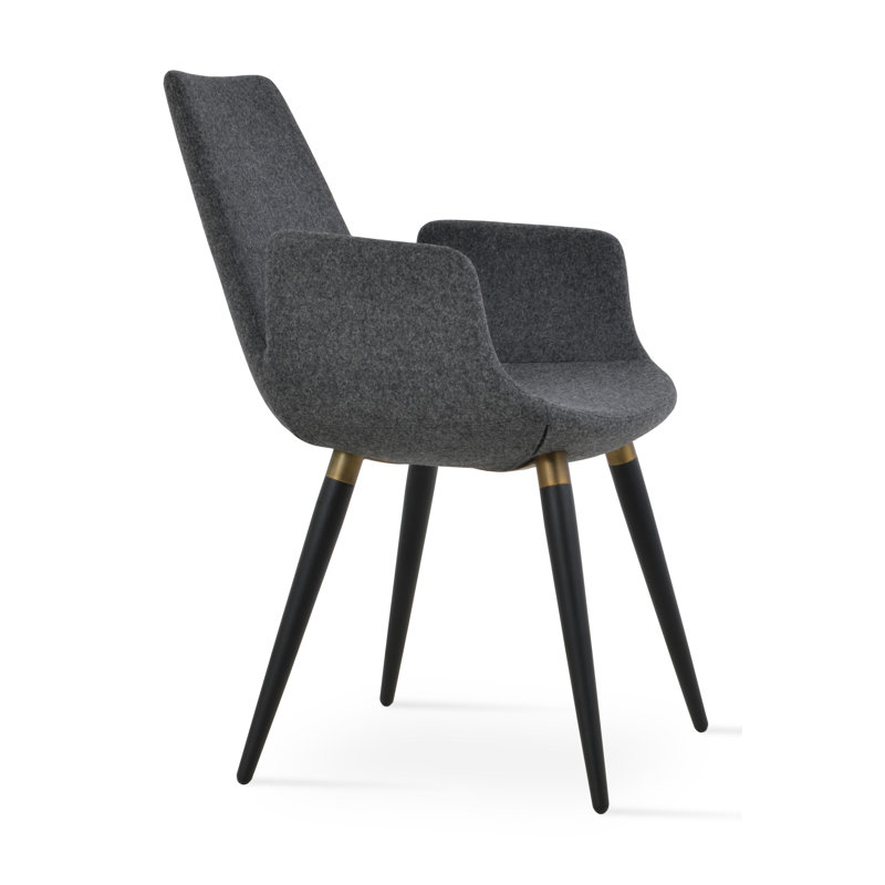 Eiffel 17.5'' H Upholstered Armchair, Black, Gray