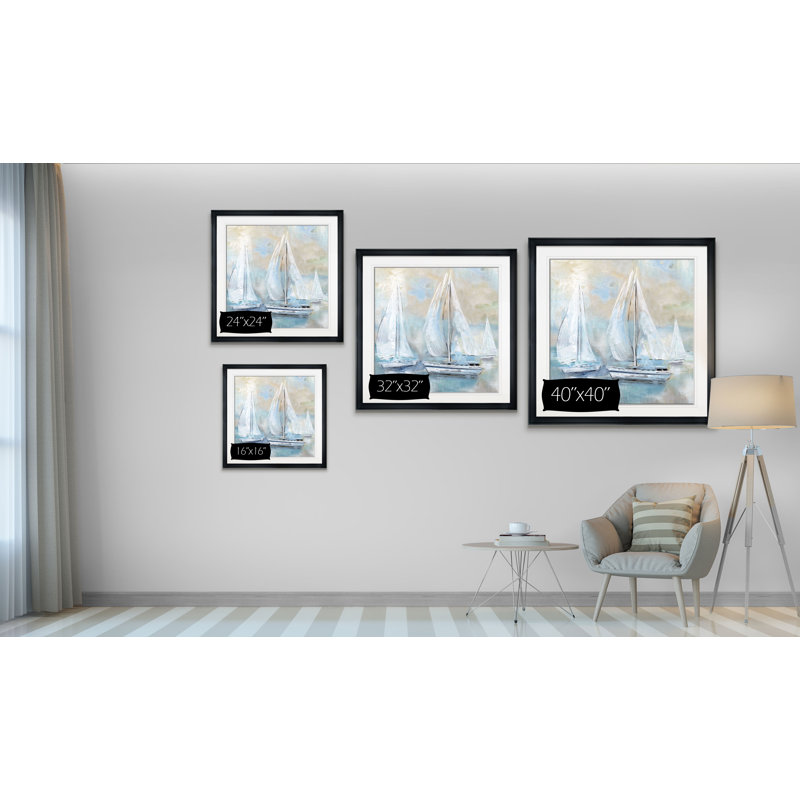 « voile loin », peinture, H 16 po x l 16 po x P 1,5 po, Cadre noir