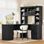 Bureau d'ordinateur en L avec rangement spacieux, noir élégant, 65 po de large, idéal pour le bureau, le salon ou le bureau