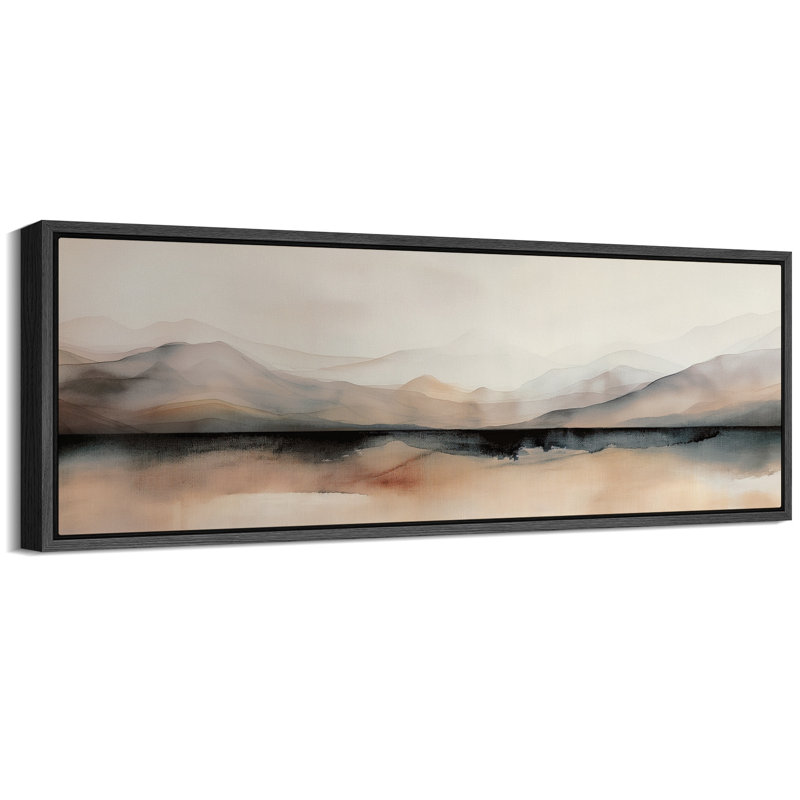 Minimal Landscape " Abstract Mountain Hues Modern Minimalist Landscape Rustic Retro Art Decor Extra Large Pictures ", Black