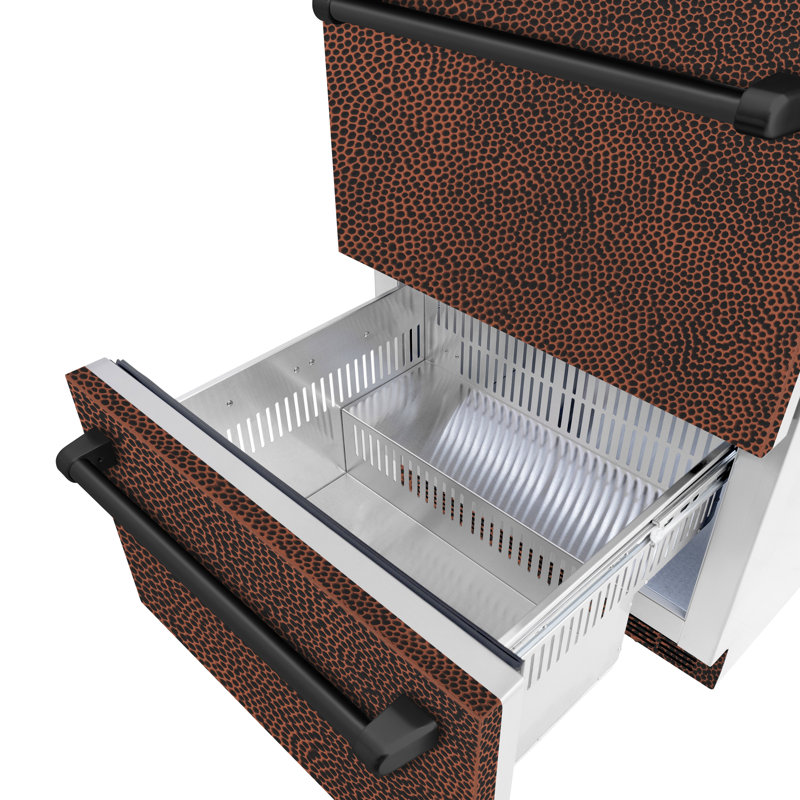Zline 24 In. Touchstone 168 Can Outdoor Refrigerator Drawer W/ Hand Hammered Copper Doors