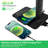 Desk Lamp With Wireless Charger, USB Charging Port, Dimmable Office Desk Light With Clock, Alarm, Date, Temperature, Foldable,(Black Pro)