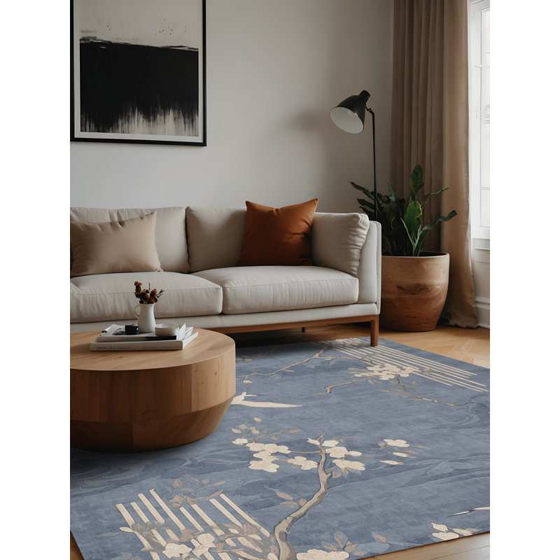 Tapis gris lavable à la machine, Carré 6 pi