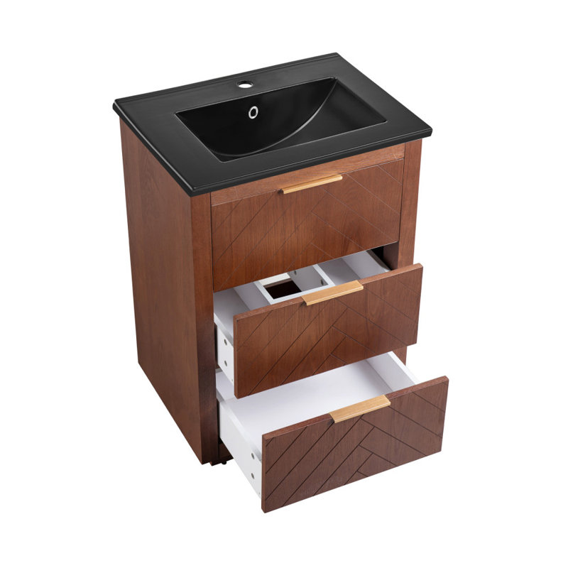 Meuble-lavabo autoportant 24 po Daxton, Noir