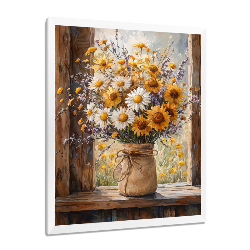Galloway - Floral Canvas Prints, 20" H x 12" W, Single Picture Framed Print, White