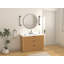Meuble-lavabo autoportant moderne en chêne doré Coris de marque Tennant, 48 pouces, lavabo simple, comptoir en quartz blanc, entièrement assemblé