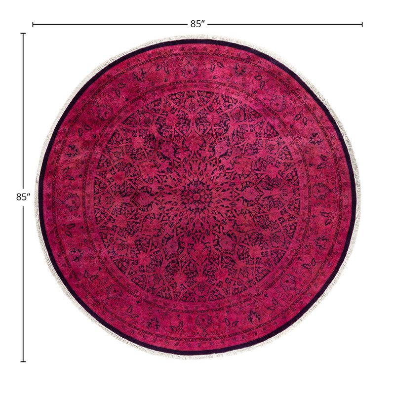 Overyed One-of-a-Kind Round 7'1" X 7'1" Hand Knotted Area Rug