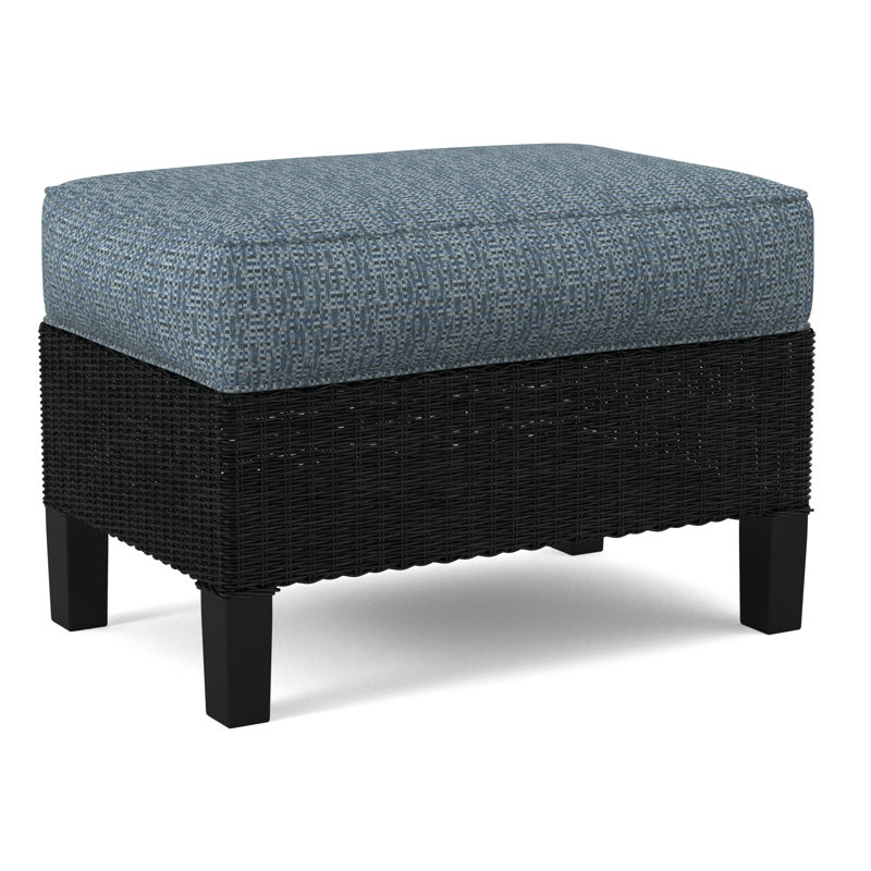 Gibraltar Ottoman, Black, White Performance Fabric; 0851-94