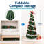 Sapin de Noël pliable artificiel pré-illuminé de 1,80 m avec 200 lumières blanc chaud et multicolores