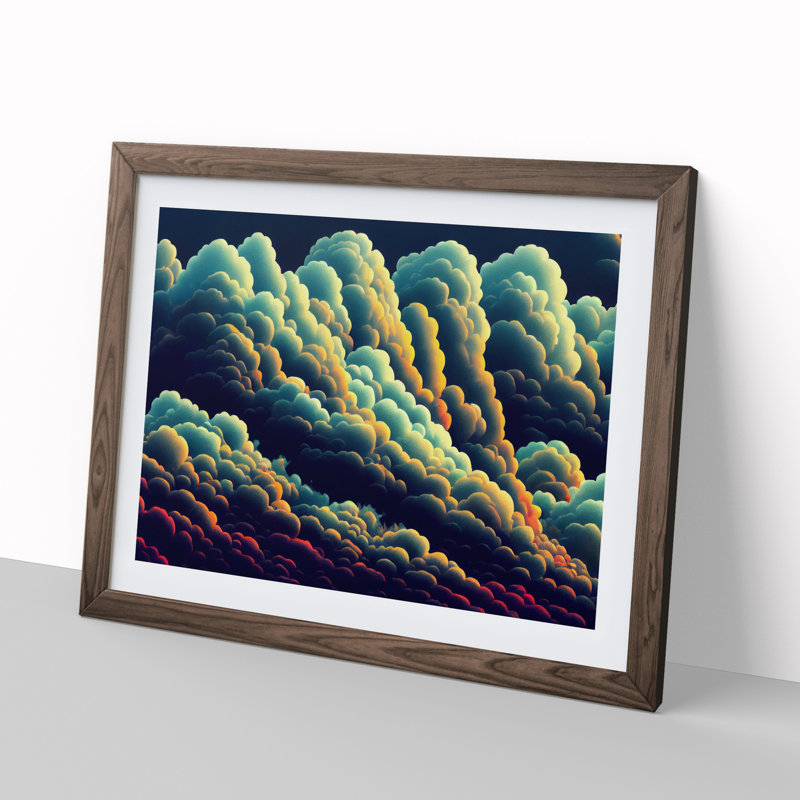 Appreciating Clouds - Single Picture Frame Print, 46cm H x 64cm W, Walnut